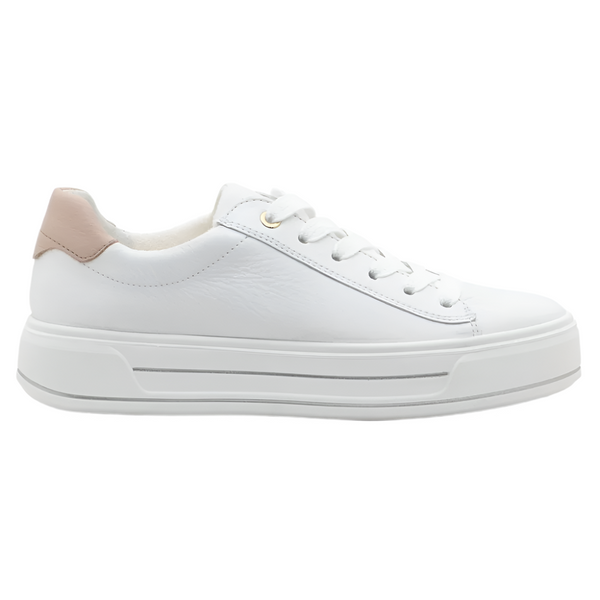 Light Gray Ara Women's Lace-Up Platform Sneaker White / Sand Calf