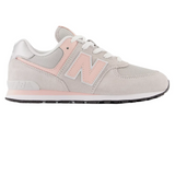 Light Gray New Balance Little Girls 574 Core Lace Up Rain Cloud