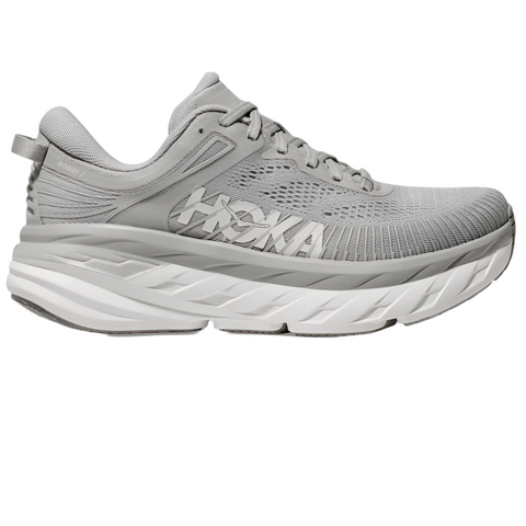 Gray Hoka Women's Bondi 7 Harbor Mist / White