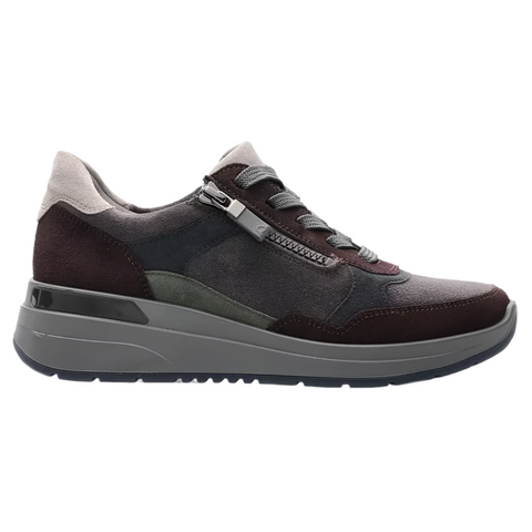 Dark Slate Gray Ara Women's Gardenia Zip Sneaker Amarone / Steel / Navy / Forest / Moon Suede