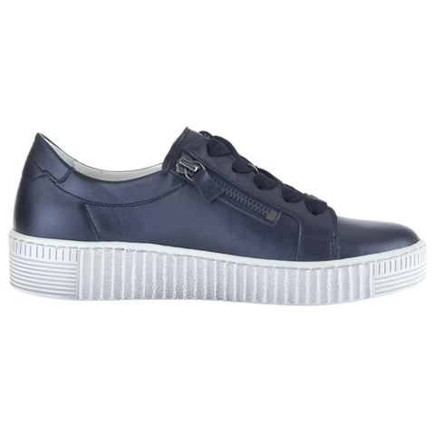 Light Gray Gabor Women's Side Zip Sneaker Night Blue