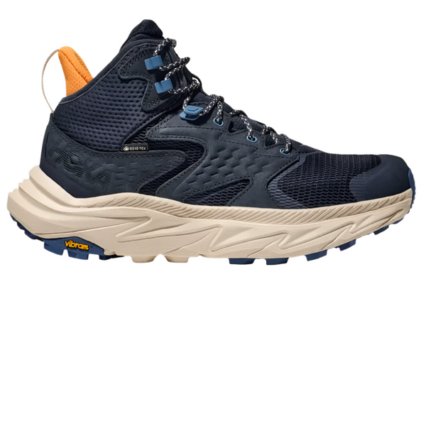 Gray Hoka Men's Anacapa 2 Mid GTX Varsity Navy / Oat Milk