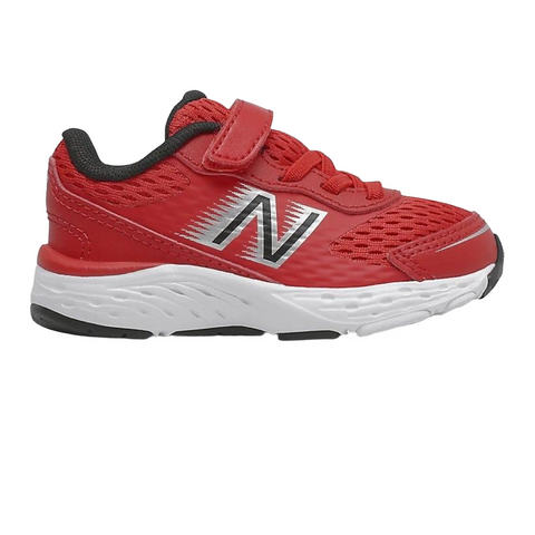 Brown New Balance Toddler Kids Hash 680v6 Velcro Team Red Hash