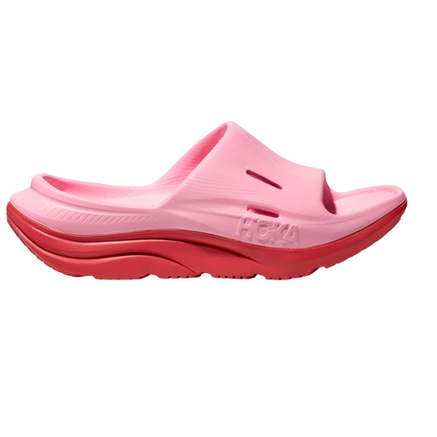 Light Pink Hoka Youth Kids Ora Recovery Slide 3 Peony / Cerise