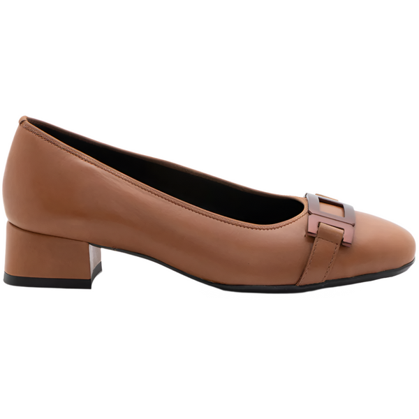 Sienna Ara Women's Gallant 2 Buckle Pump Cognac Calf Leather