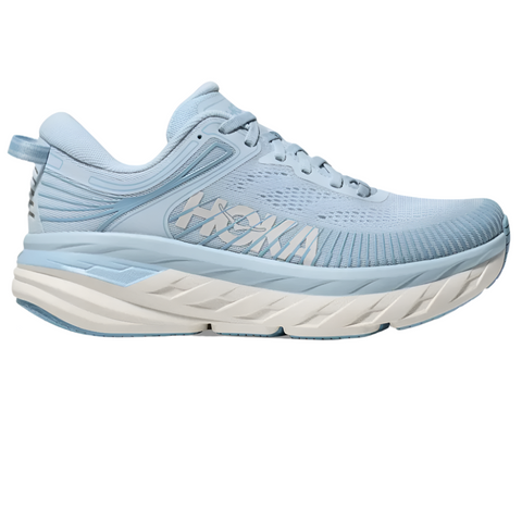 Gray Hoka Women's Bondi 7 Ice Water / White Wide Width