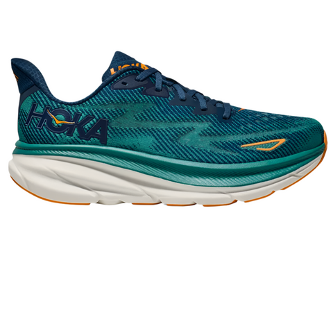 Gray Hoka Men's Clifton 9 Midnight / Oceanic