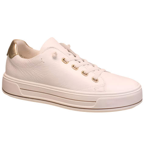 Light Gray Ara Women's Crystal Sneaker White Calf