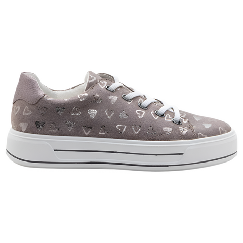 Gray Ara Women's Crystal Sneaker Moon Veronacalf / Metallic Little Hearts