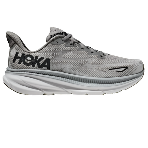 Dark Gray Hoka Men's Clifton 9 Harbor Mist / Black