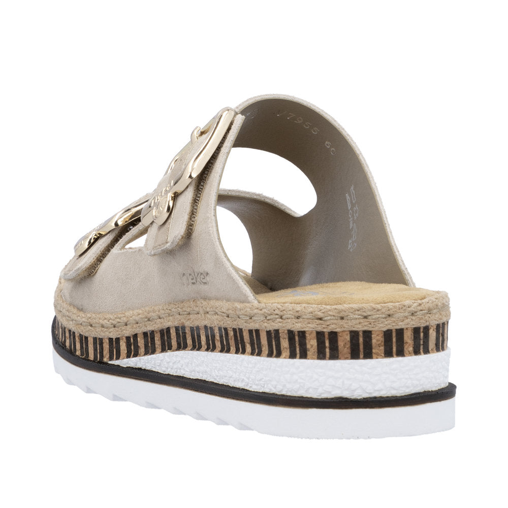 White Smoke Rieker Women's Regina 55 Iceberg/Nude