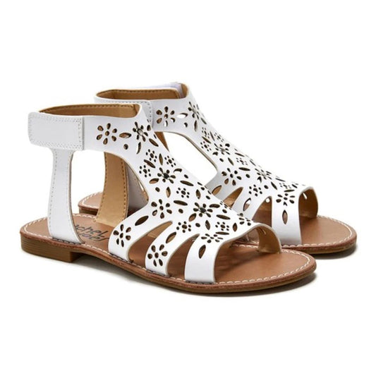 Valencia Imports (Rachel Shoes) Little and Big Girls Katy Gladiator Sandal Velcro White