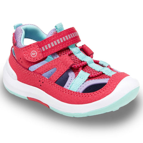 Light Gray Stride Rite Infant/Toddler Girls SRT Wade Sandal Velcro Pink Multi