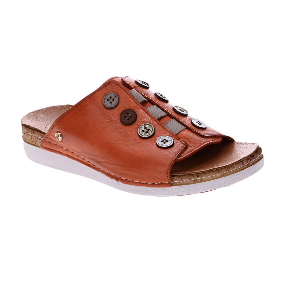 Sienna Revere Women's Antalya Orthotic Slide Sandal Mango