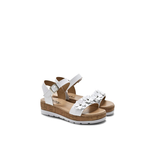 Gray Valencia Imports (Rachel Shoes) Big Girls Doris Sandal w/ Buckle White