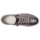 Light Slate Gray Gabor Women's Zip-Up Suede Leather Sneaker Antiksilber / Iron