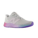 Gray New Balance Grade School Girls Fresh Foam Arishi v4 Sea Salt / Grey / Pink / Lilac