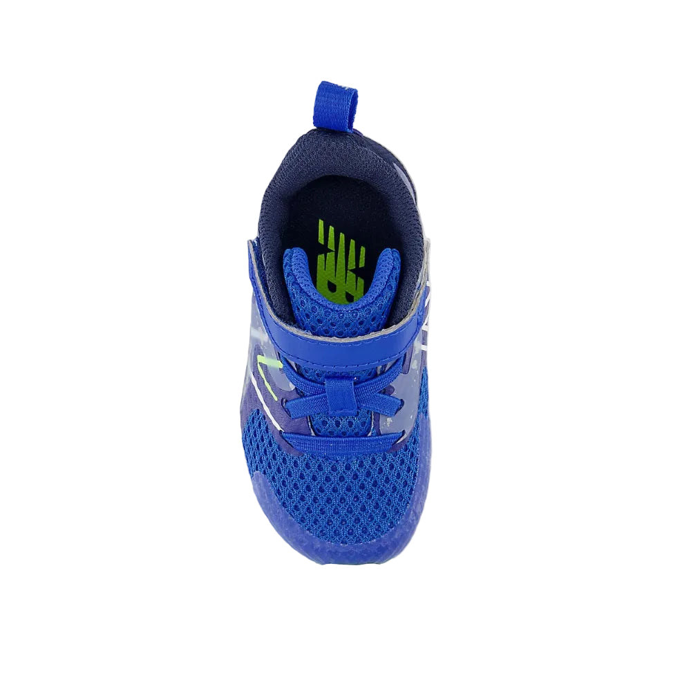 White Smoke New Balance Boys Rave Run v2 Hook & Loop Team Royal