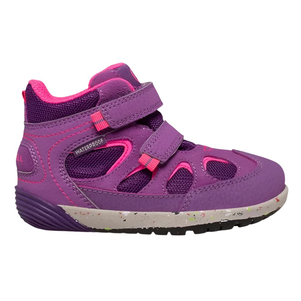 Dark Slate Gray Merrell Toddler Girls Bare Steps Jr. Velcro Boots Purple / Berry