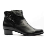 Regarde Le Ciel Women's Stefany-186 Zip Up Ankle Boot Black Leather