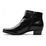 Regarde Le Ciel Women's Stefany-186 Zip Up Ankle Boot Black Leather