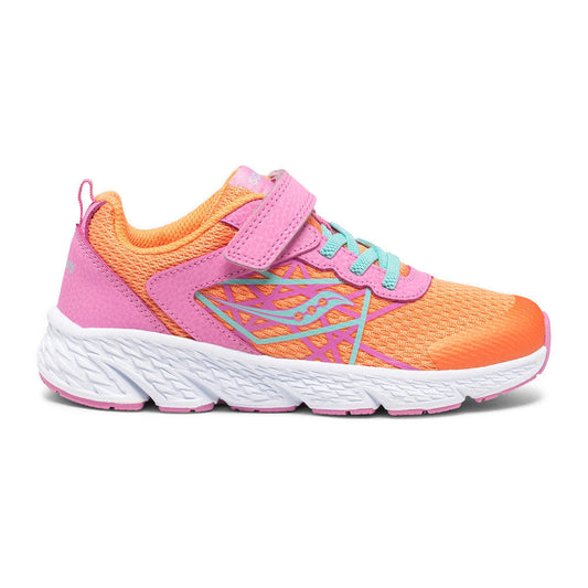 Thistle Saucony Little Girls Wind A/C Velcro Sneaker Pink / Coral