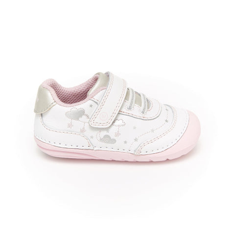 White Smoke Stride Rite Infant Girls SM Adalyn Sneaker Velcro White / Silver