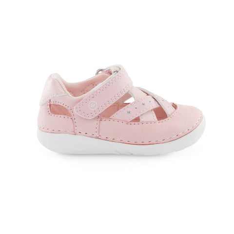Light Gray Stride Rite Infant Girls Kiki 2.0 Velcro Sandal Light Pink