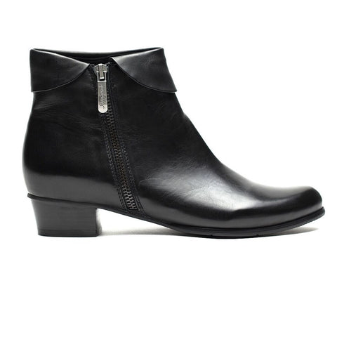 Dark Slate Gray Regarde Le Ciel Stefany-03 Women's Lace / Zip Up Ankle Boot Black Leather