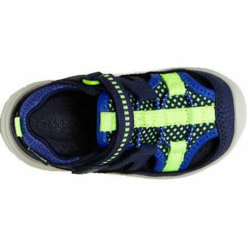 Light Gray Stride Rite Infant/Toddler Boys SRT Stretch Wade Sandal Velcro Navy