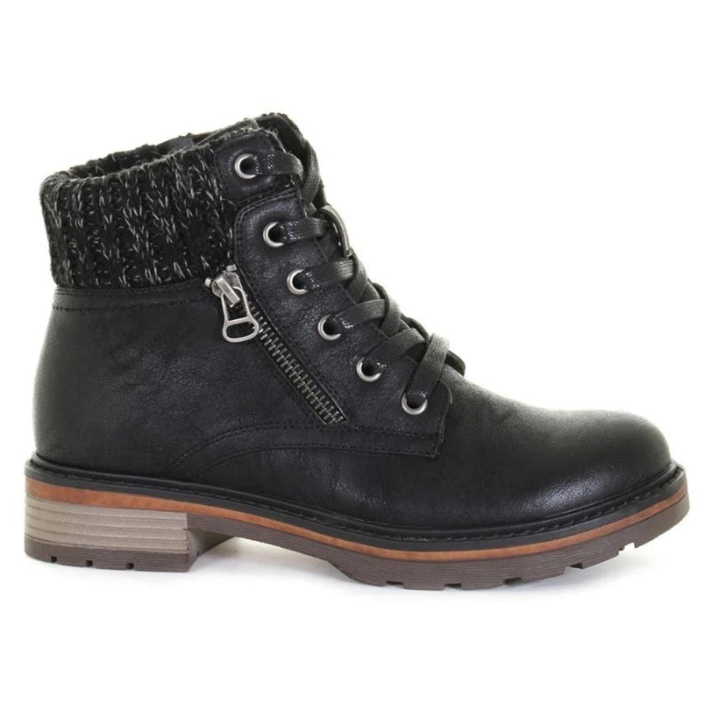 Dark Slate Gray Toe Warmers (Wanderlust) Women's Amy Tie Winter Ankle Boot Black