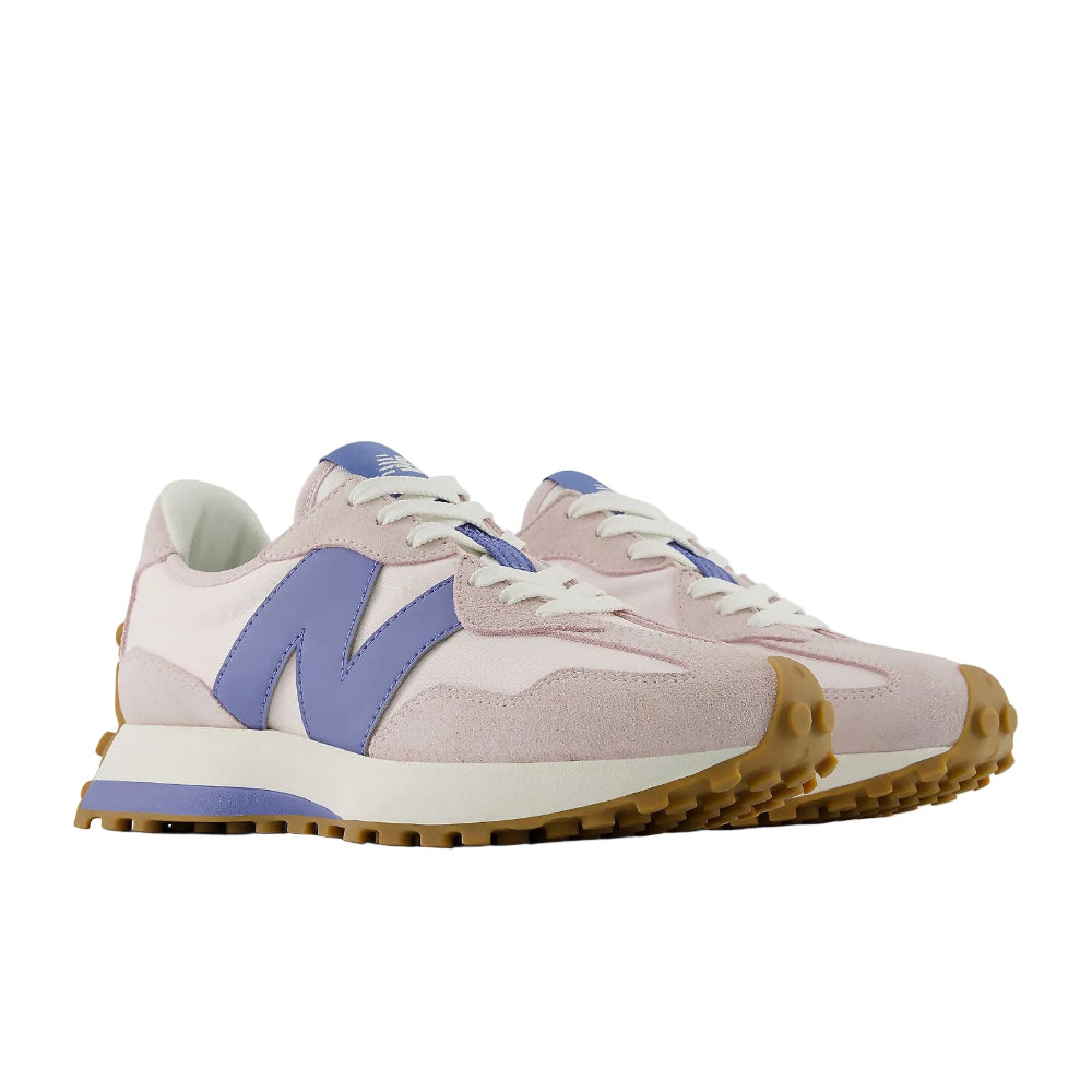 White Smoke New Balance Women's 327 Pink Salt