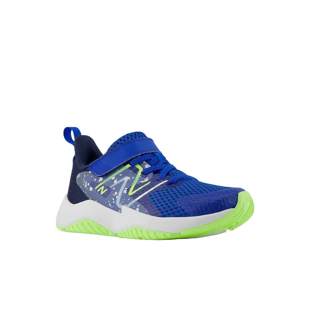 White Smoke New Balance Boys Rave Run v2 Hook & Loop Team Royal