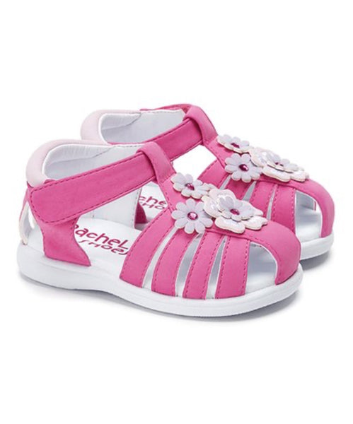 Light Gray Valencia Imports (Rachel Shoes) Toddler Girls Mimi w/ Velcro Strap Fuchsia Nubuck