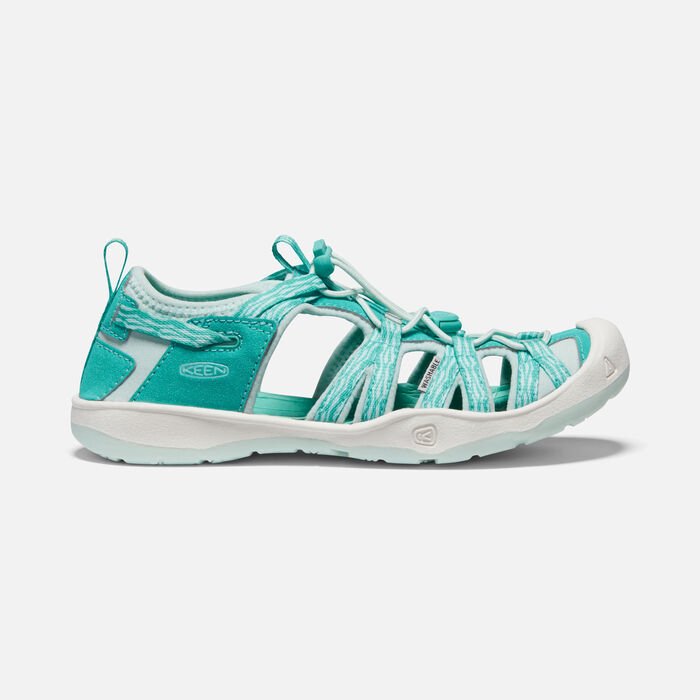 White Smoke Keen Youth Girl's Moxie Sandal Waterfall/Bluegrass