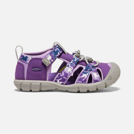 White Smoke Keen Big Girl's Seacamp II CNX Camo Purple