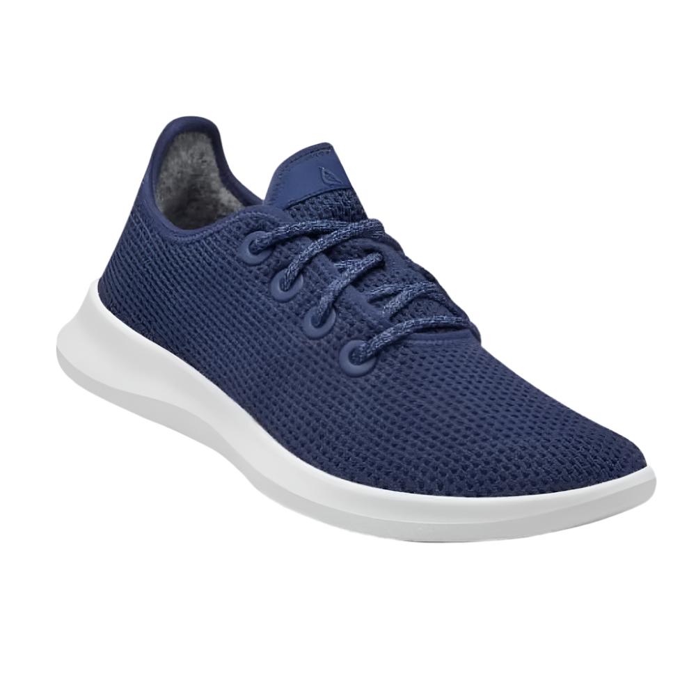 White Smoke Allbirds Women's Tree Runner Marine Blue / White
