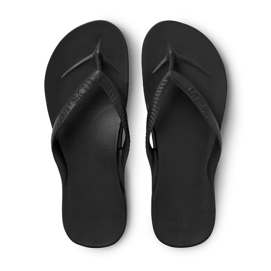 Dark Slate Gray Archies Arch Support Flip Flops Black