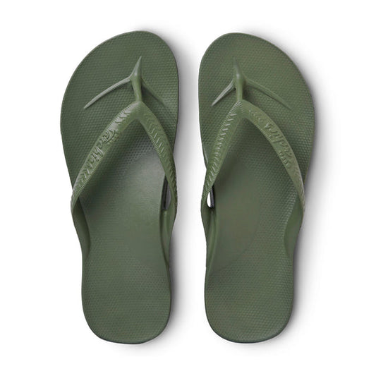 Dark Olive Green Archies Arch Support Flip Flops Khaki