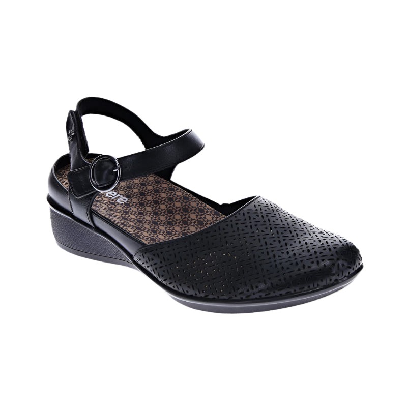 Dark Slate Gray Revere Women's Calabria Orthotic Closed Toe Sandal Black