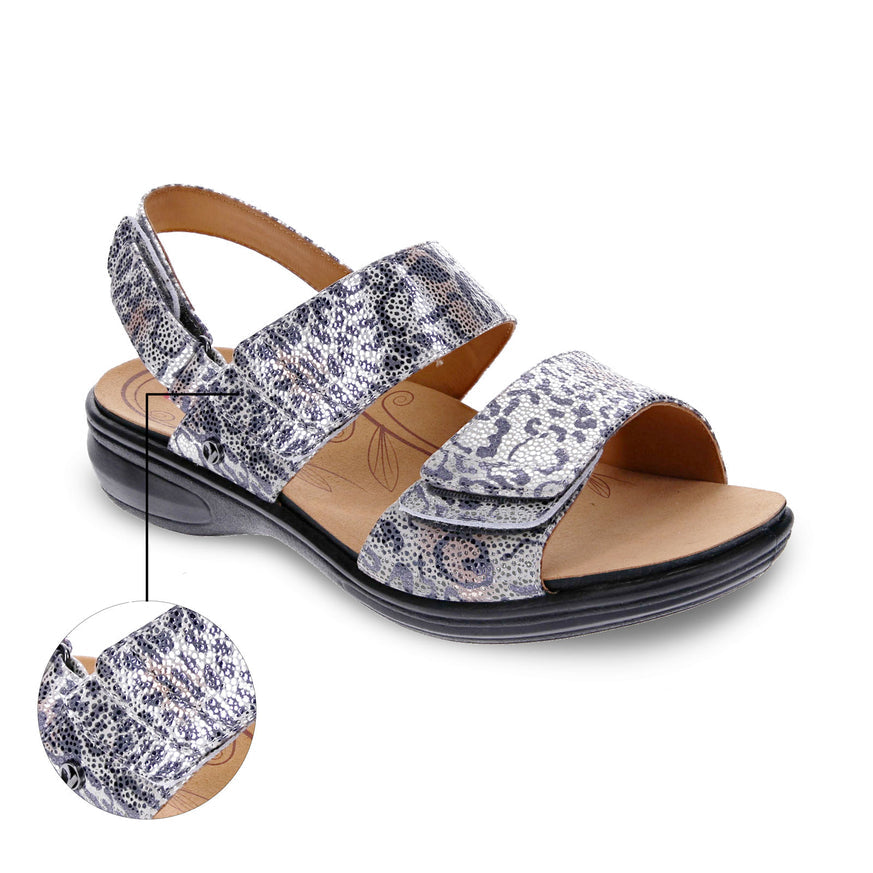 Dark Gray Revere Women's Como Sandal Silver Safari