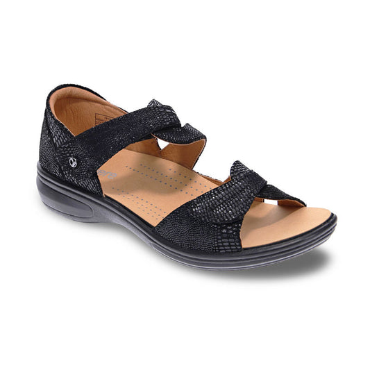 Dark Slate Gray Revere Women's Geneva Sandal Black Lizard