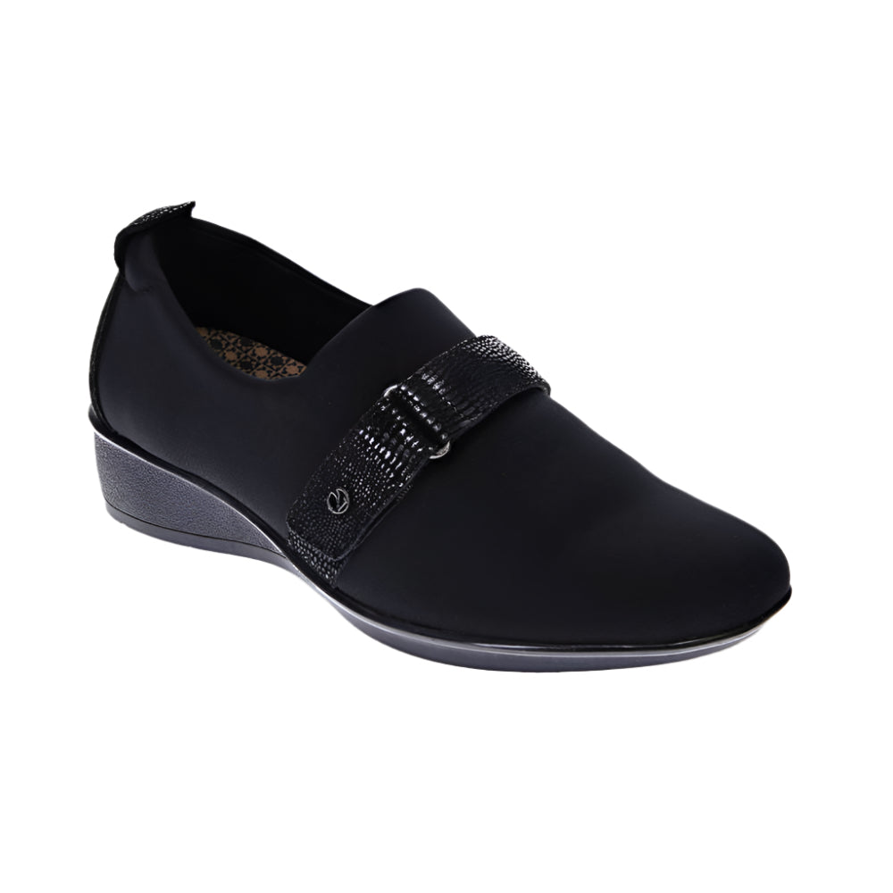 Black Revere Women's Genoa Stretch Loafer Black