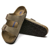 Dark Slate Gray Birkenstock Arizona Soft Footbed Suede Leather Taupe